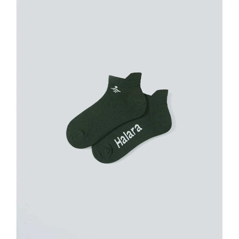 Halara Womens Ankle Socks Dark Forest Green Logo Athletic Low Cut One Size